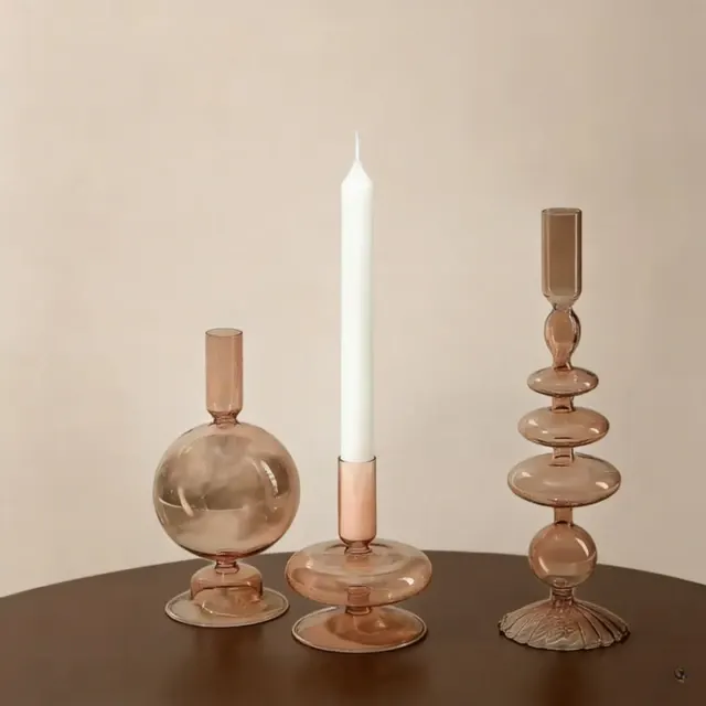 Glass Candle Holder Set 3