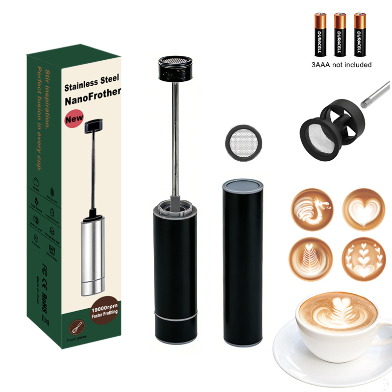 Handheld 304SS Battery NanoFoamer Maker Coffee Mini Blender 3