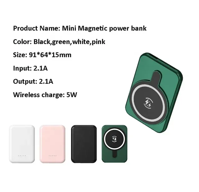 Magnetische 5000mAh Mini-Wireless-Powerbank 10W 2