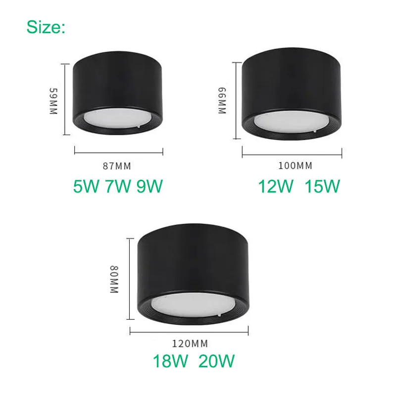 Nordische Moderne Aufputz-Downlight LED-Deckenleuchte Spotlight mit Drei Lichtfarben 4