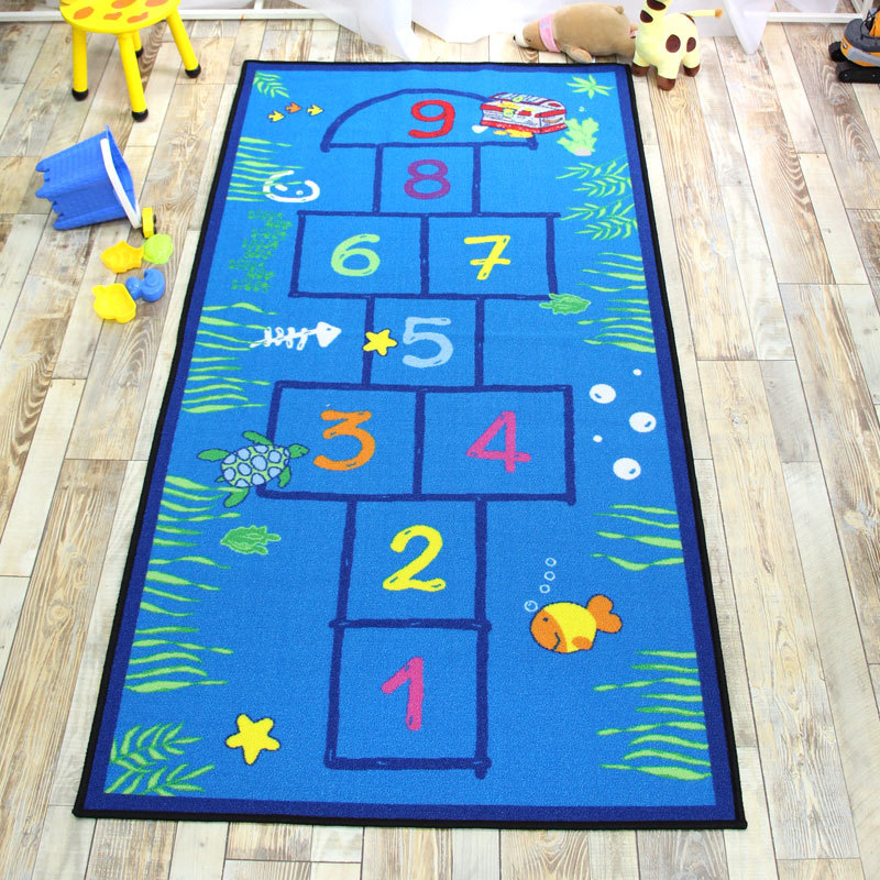 Hüpfkästchen-Teppich 3 m x 1 m, rutschfest 4
