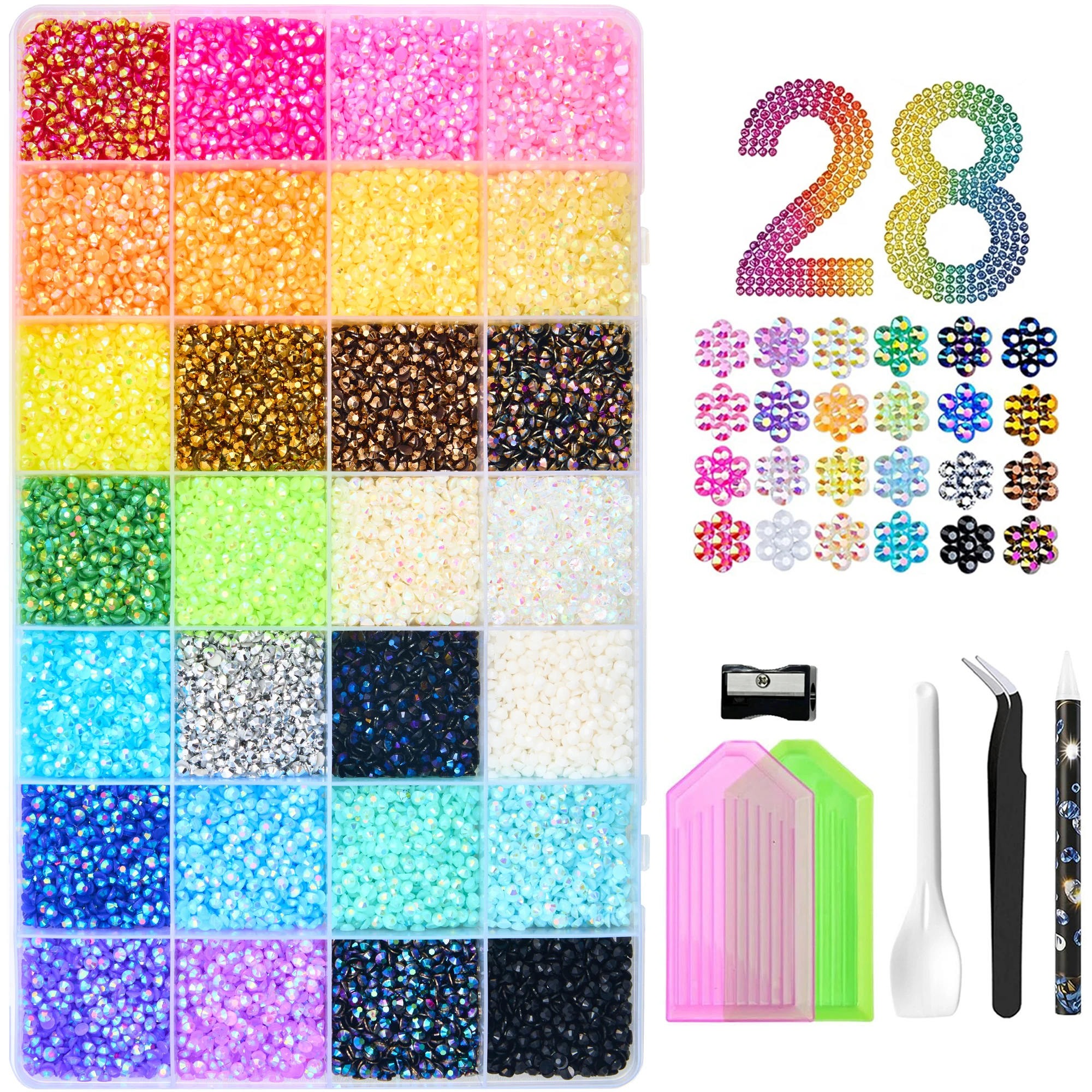 3mm Harz-Strasssteine für Bedazzling-Kit Flatback Jelly Gems Strasssteine-Set