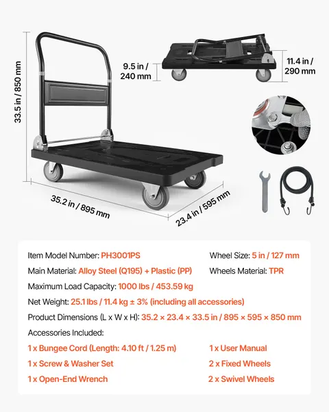 Foldable Push Cart Dolly 10 00 Lbs Capacity