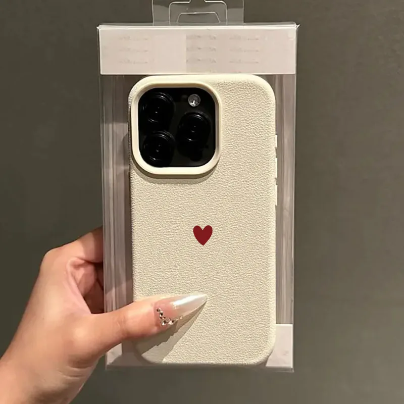 Einfache Rote Herz-Handyhülle aus Weichem TPU für iPhone 2