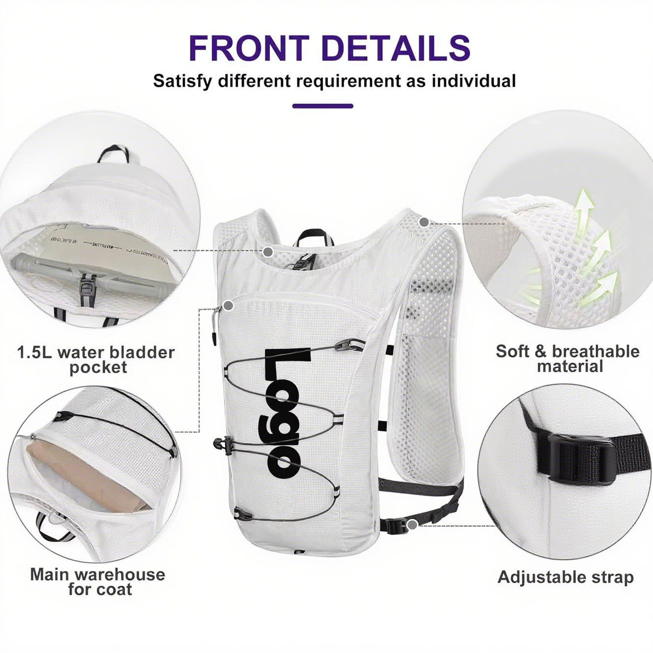 Climbing Backpack Rucksack Running Bag 5L Lightweight Outdoor 4
