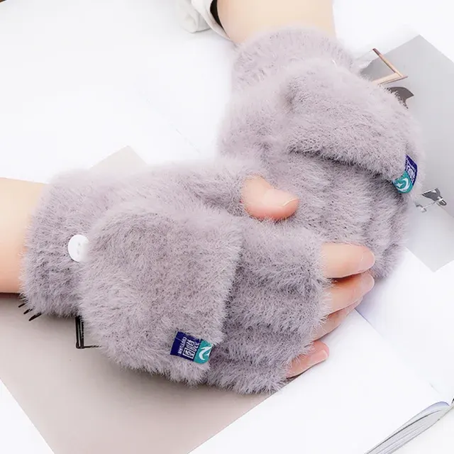 Plüsch Fingerlose Handschuhe Weibliche Winter Handschuh Weiche Warme 3