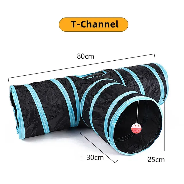 Foldable Cat Tunnel with Play Ball 3