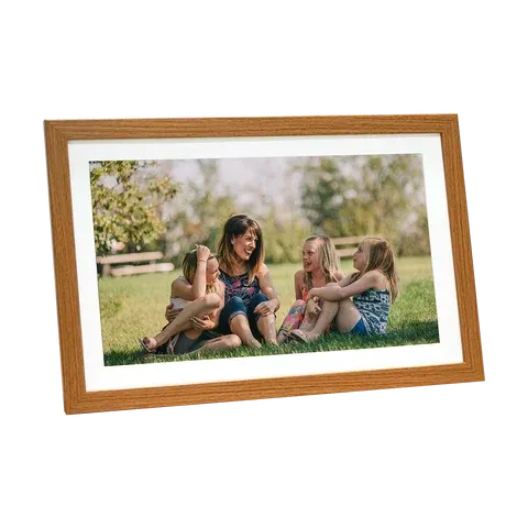 15.6-Inch Wooden WiFi Digital Photo Frame