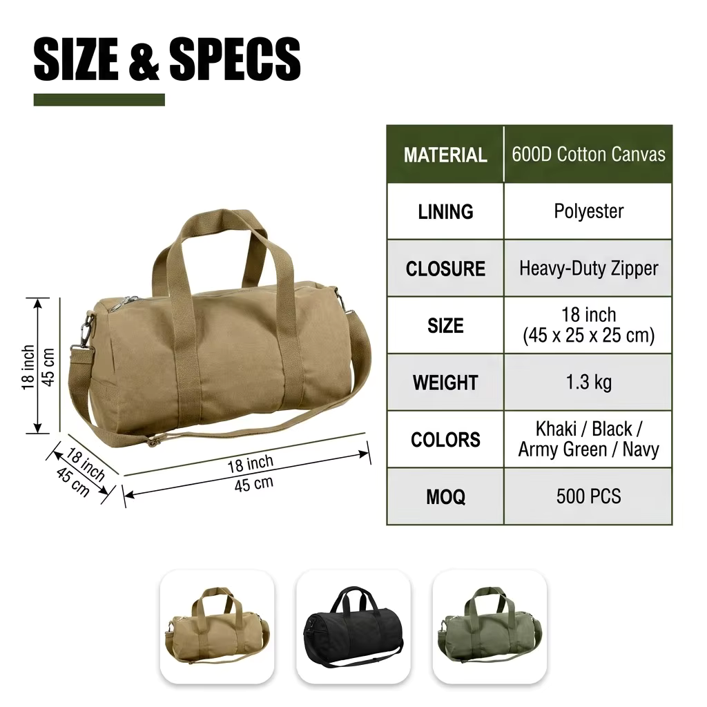 Canvas Shoulder Fitness Travel Bag 2