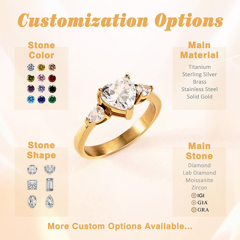 Dainty Gold Stainless Steel Pear Ring 4