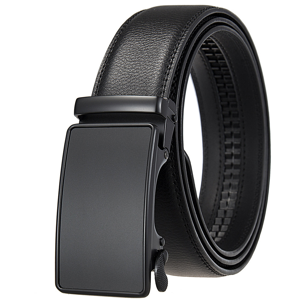 Automatic Buckle Leather Belt for Business Suits
