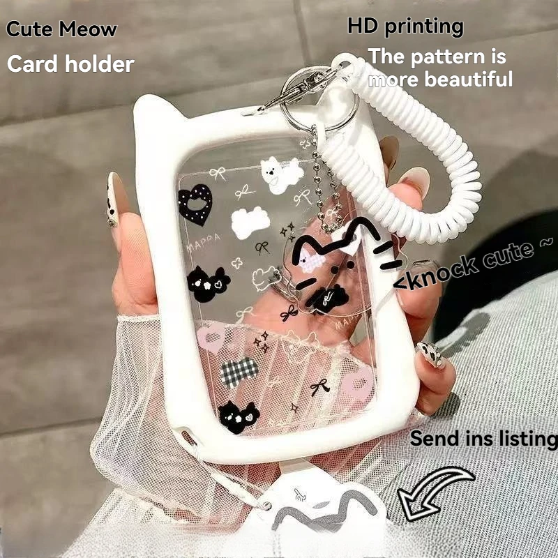 1PC Katze Ohr Karte Abdeckung Transparent Student Bus