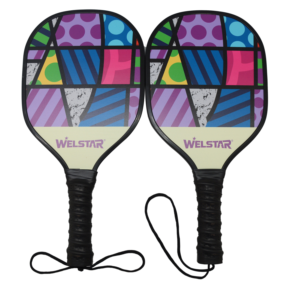 Pickleball Paddle Set of 2 Poplar Wood UV