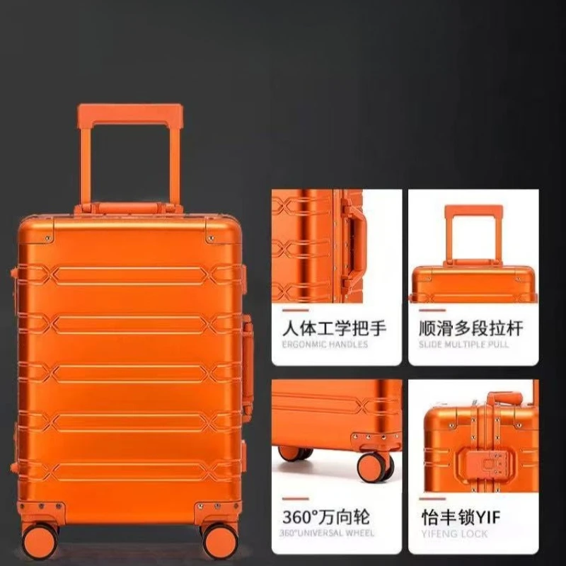 20-Zoll Luxus-Reisekoffer aus Aluminium-Magnesium-Legierung Trolley-Koffer Gepäck Handgepäck Versand 2