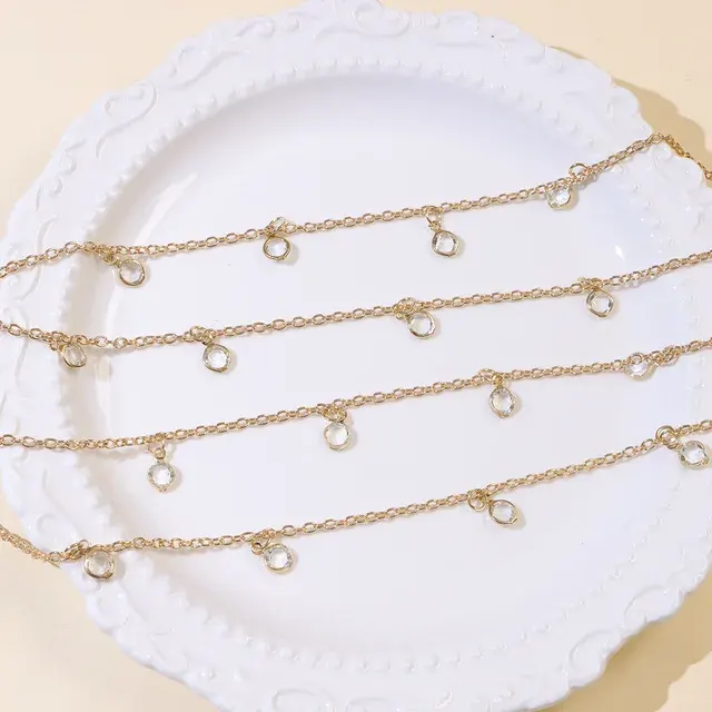 Double Layer Gold Crystal Waist Chain Tassel Body 4