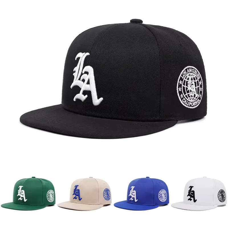 Neue Los Angeles Earth Letter Bestickte Baumwoll-Flatcap für