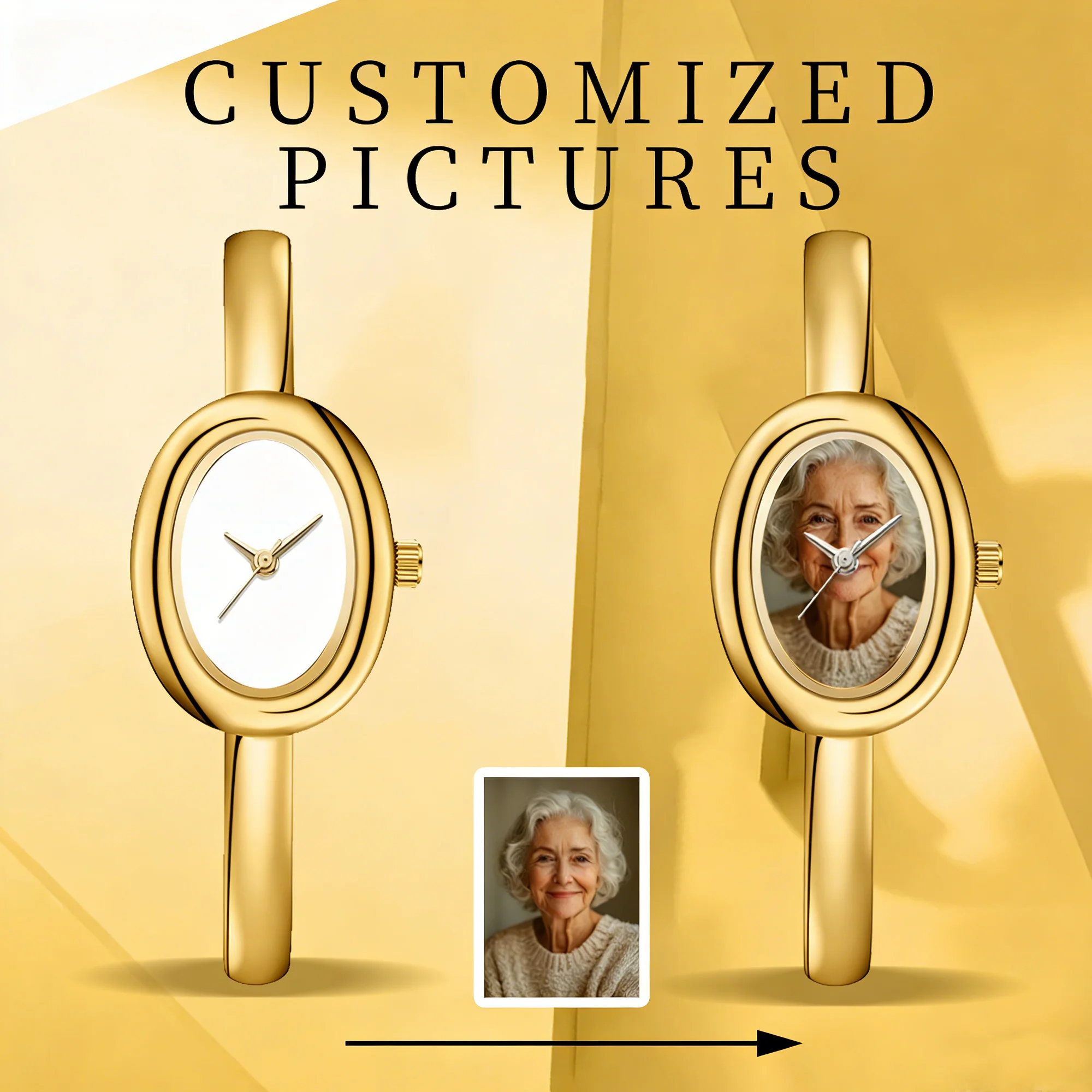 Anpassbare DIY-Damenuhr mit Personalisiertem Bild Wasserfestes Quarzwerk Reloj 2