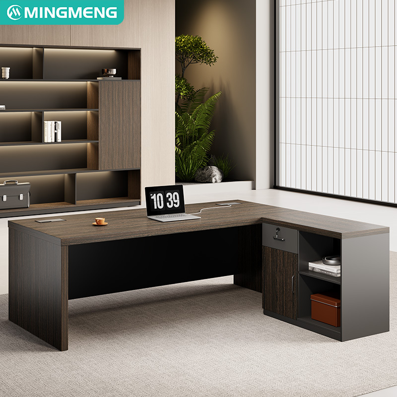 L-Shaped Office Desk and Chair Set 4