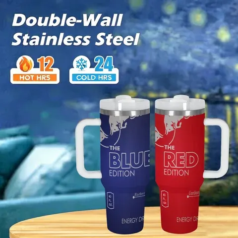 40oz Kokosnuss-Beeren-Energiegetränk Vakuumflasche Edelstahl Isolierte Wasserflasche mit Griff