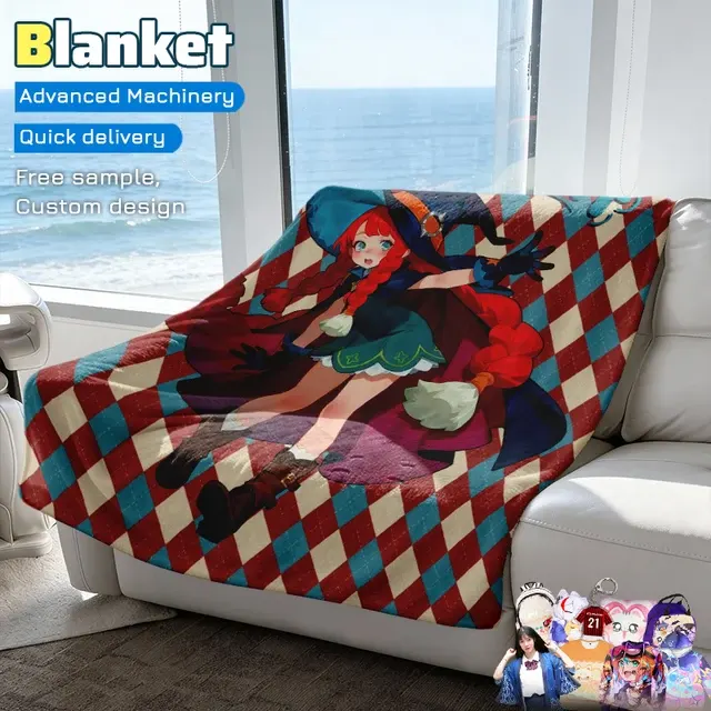 Atmungsaktive Anime-Fleecedecke mit Druck 3