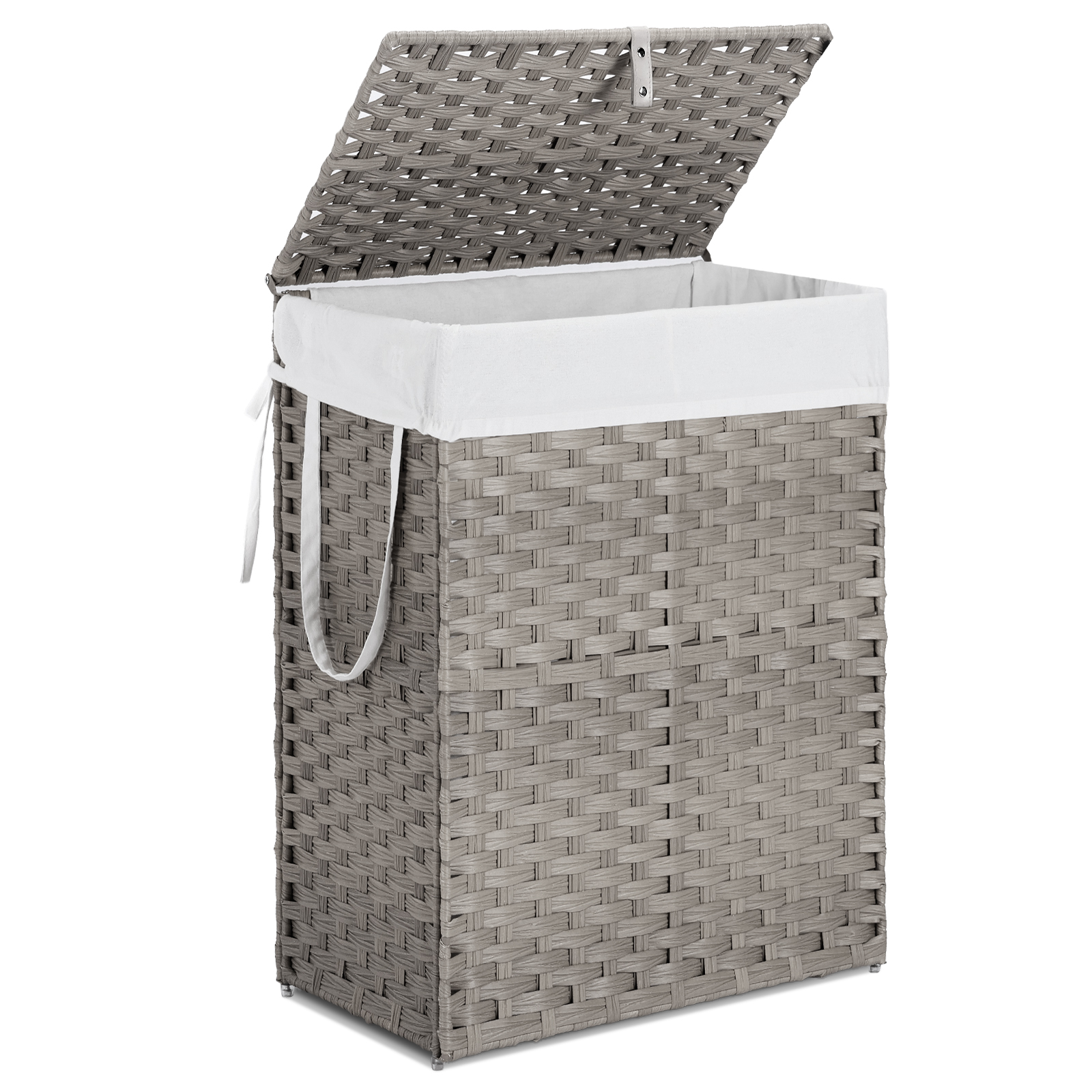 Laundry Basket With Lid 110 L Hand-Woven Pp