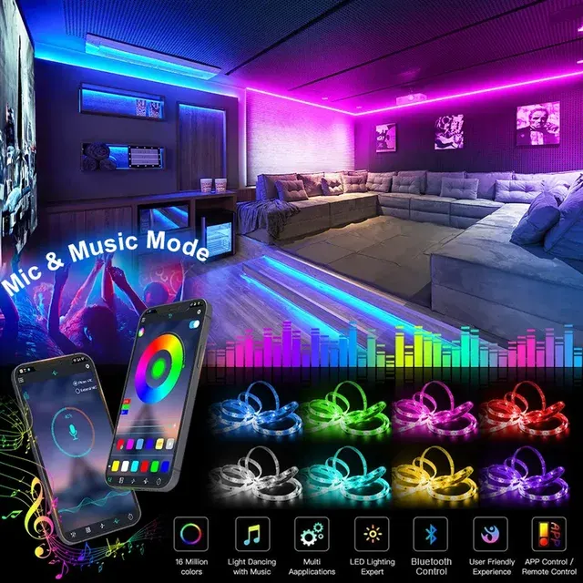 RGB LED Strip with Bluetooth, 10 m 4
