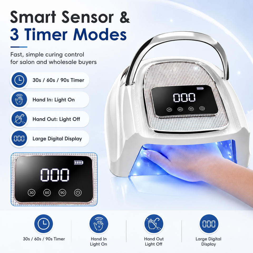 Cordless Rechargeable UV LED Nail Lamp 120W Wireless 3