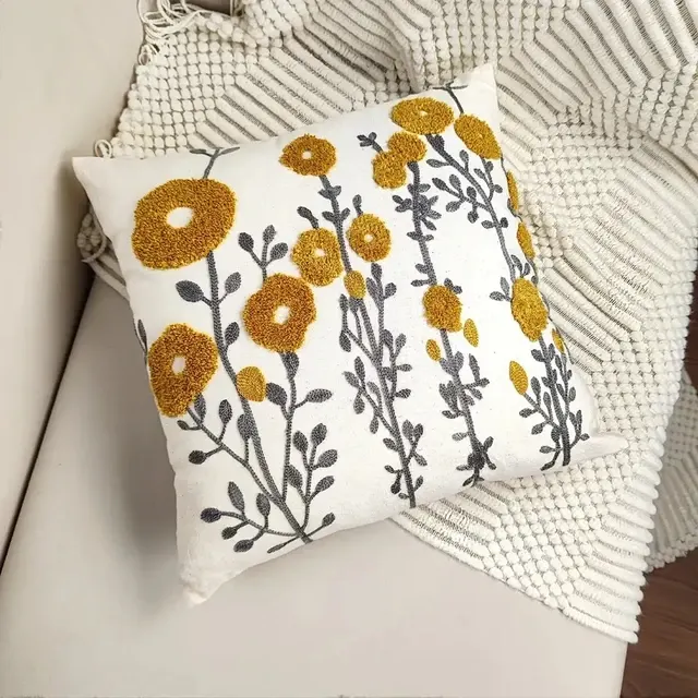 Embroidered Boho Throw Pillow Cover 4