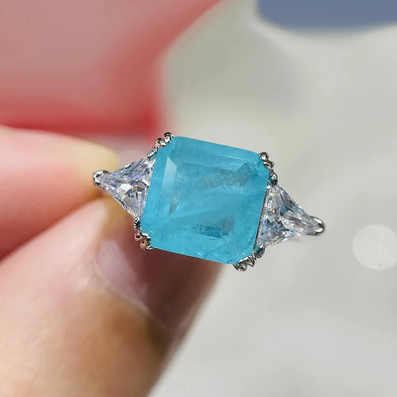 925 Sterling Silber Paraiba Smaragd Turmalin Edelstein Ringe 3