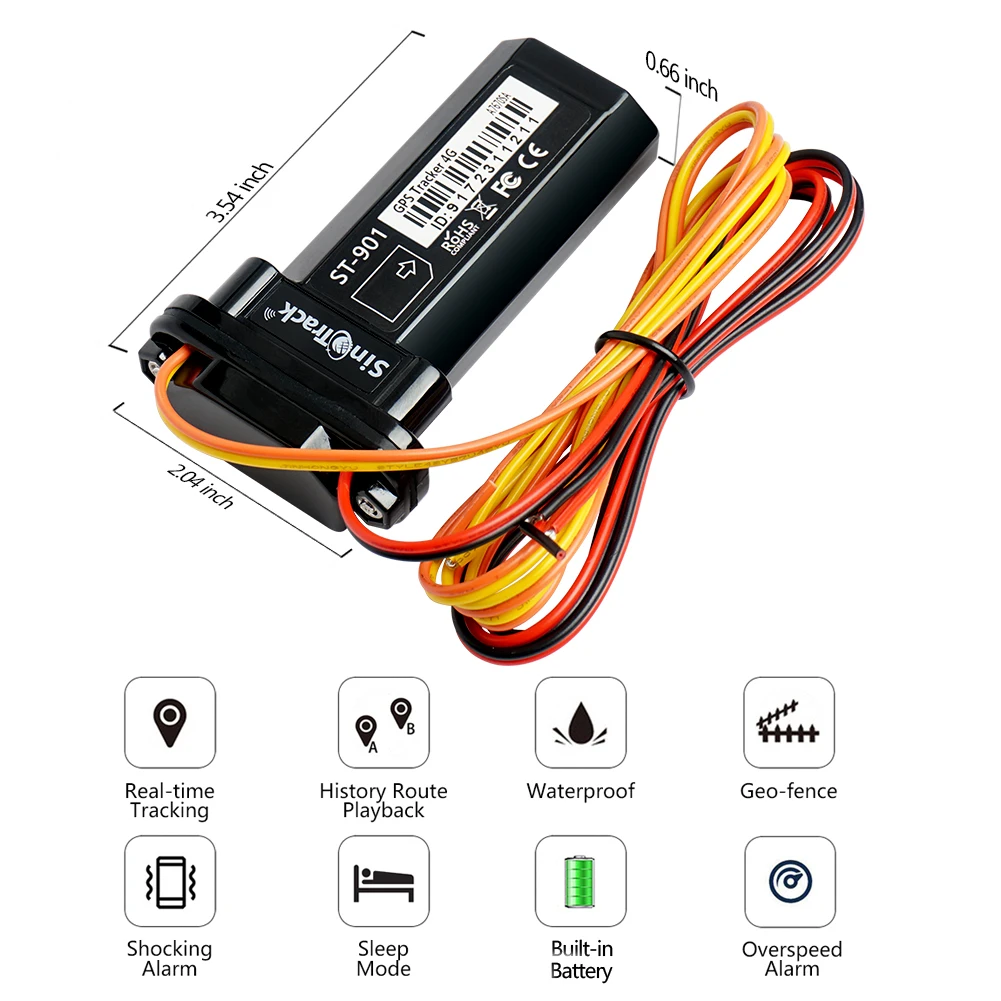 4G Mini-Tracker ST-901L Wasserdicht Eingebauter Akku GPS für 2