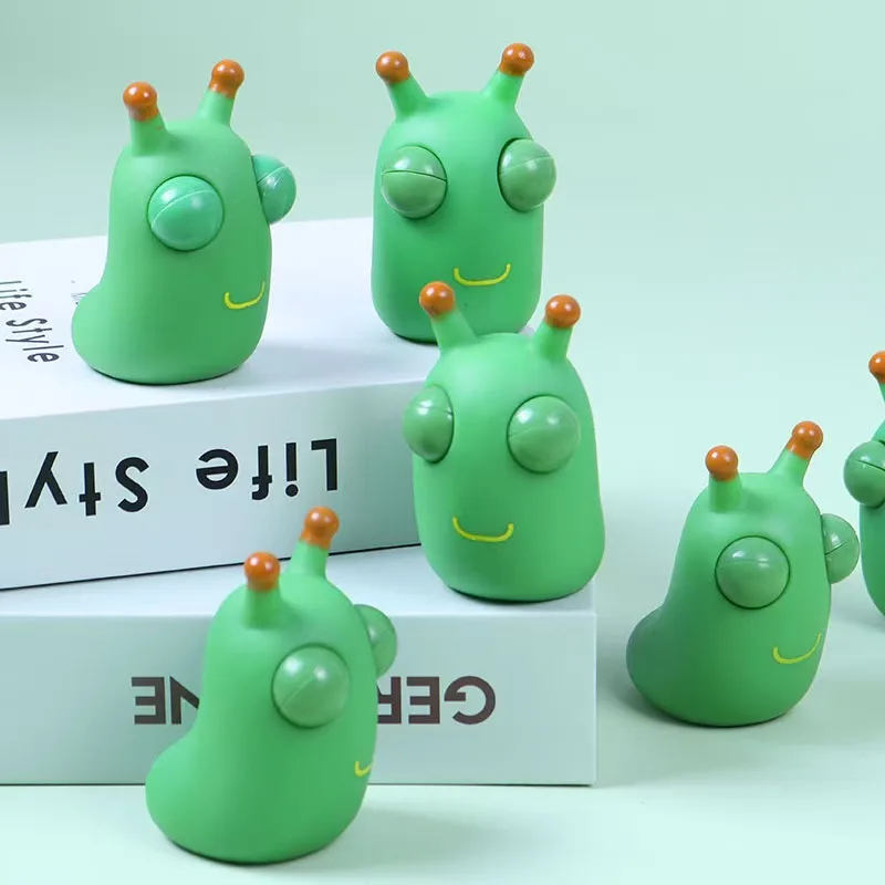Green Worm Squeeze Toy with Eyes 4