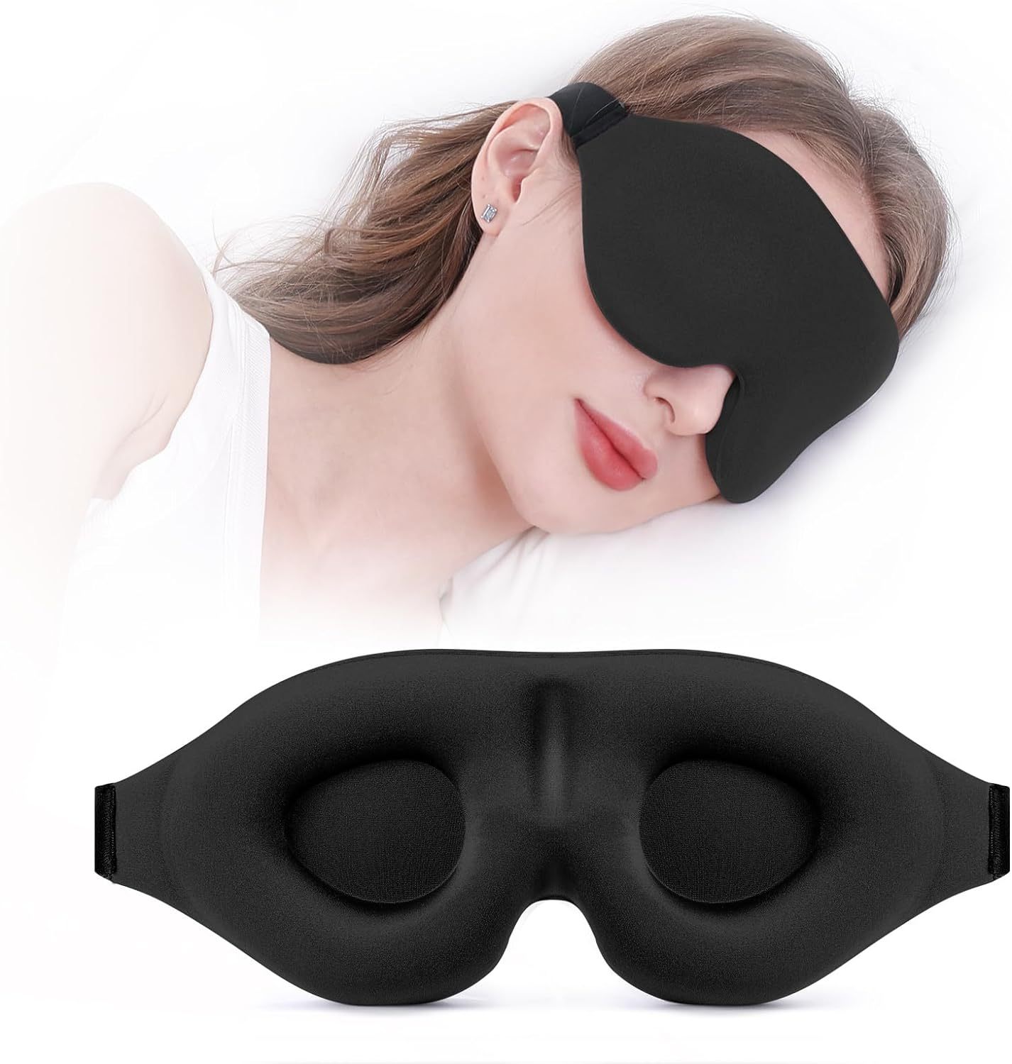 Atmungsaktive 3D-Schlafmaske für Seitenschläfer