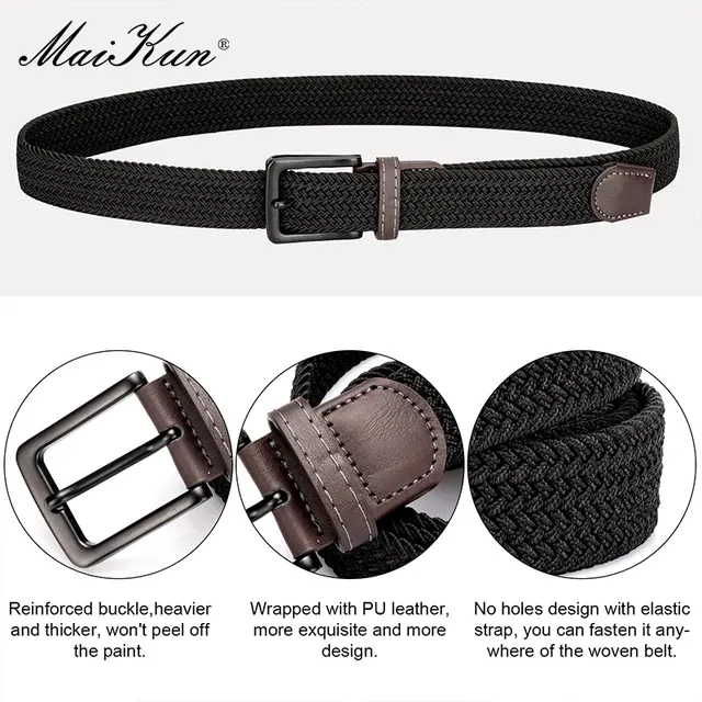 Elastic Canvas Stretch Belt, Metal Buckle 4