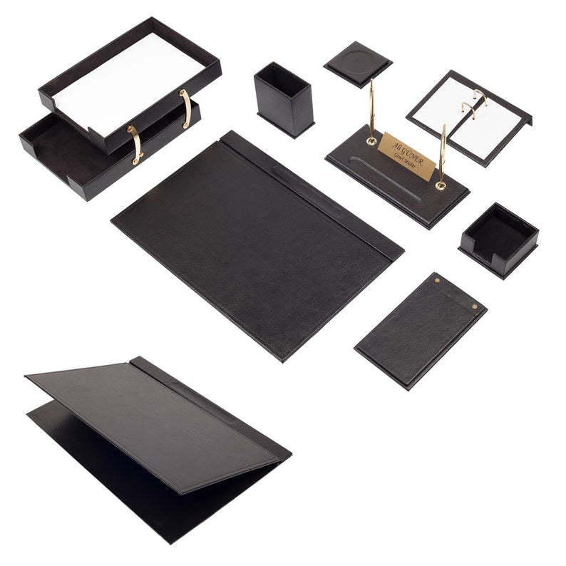 PU Leather Desk Organizer Stationery Set 2