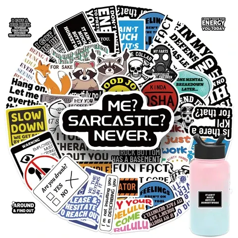 50 Funny Adult PVC Stickers