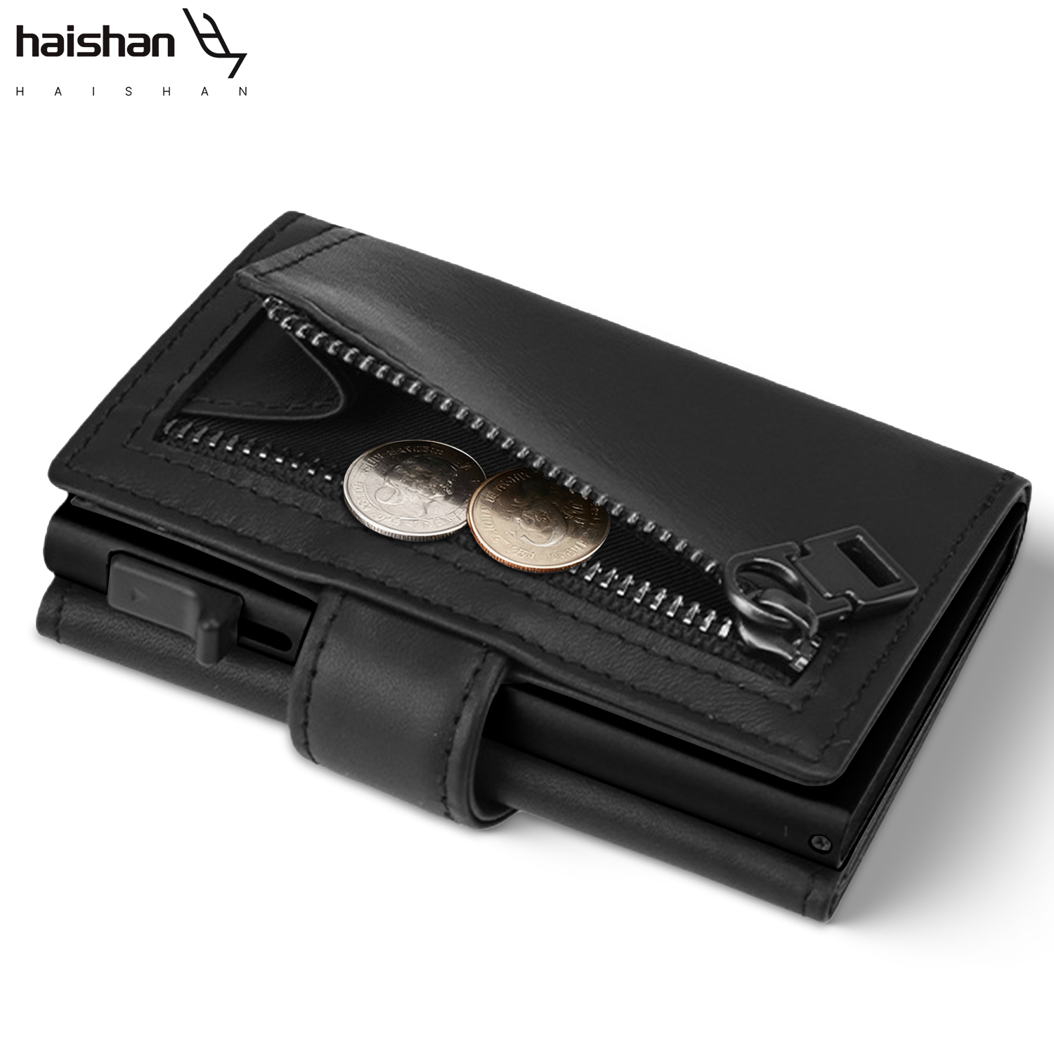RFID Blocking Genuine Leather Short Wallet for Men 2