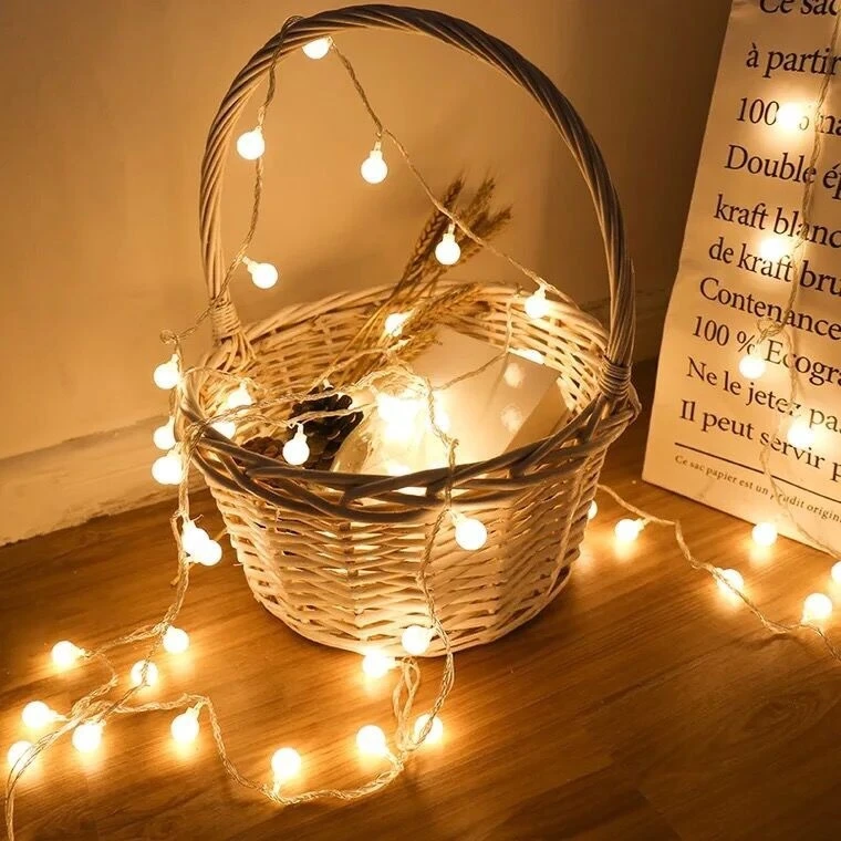 10m LED String Lights with Power Balls 2