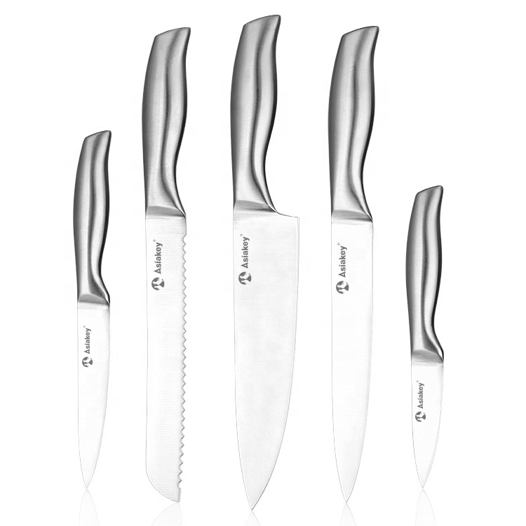 Stainless Steel Kitchen Knife Set with Wooden Block 4