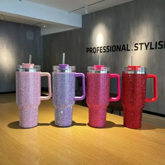 Gifts 40oz Rhinestone Bling Tumbler Crystal Stainless Steel 4