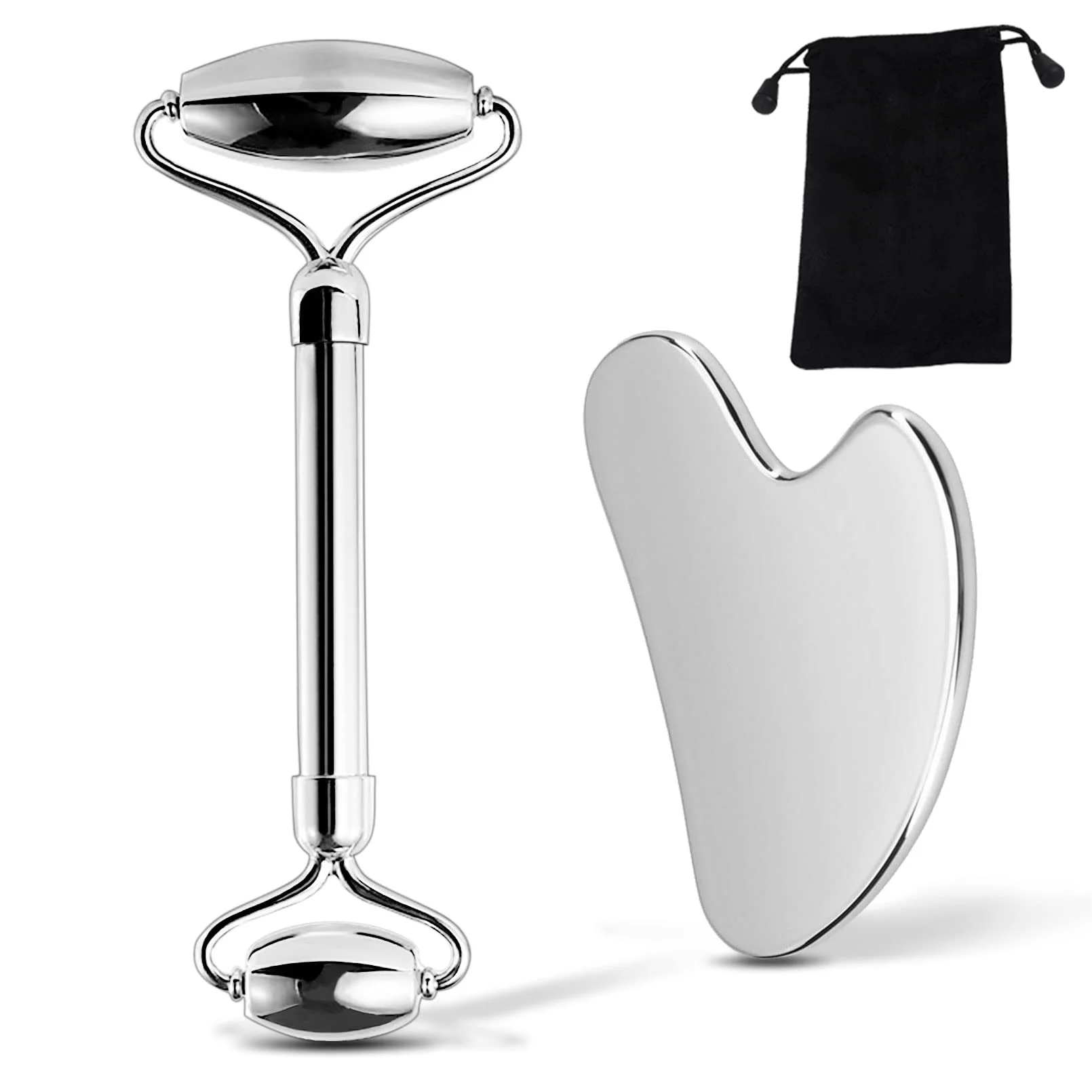 1 2 3-teiliges Gesichtsroller- und Gua Sha-Massagegerät-Set aus 4