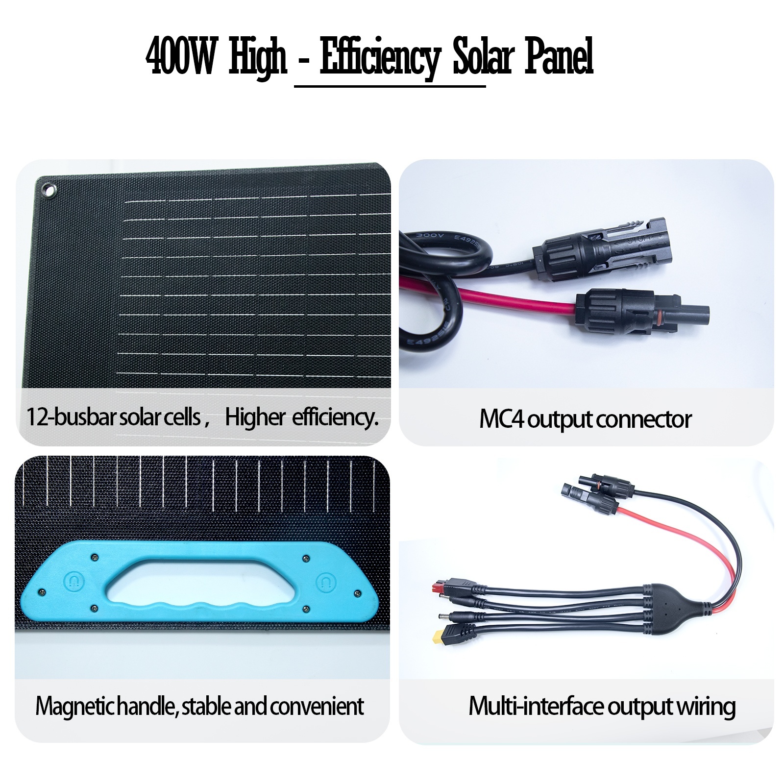 OTHC 400W Foldable Portable Solar Panels High Efficiency 3