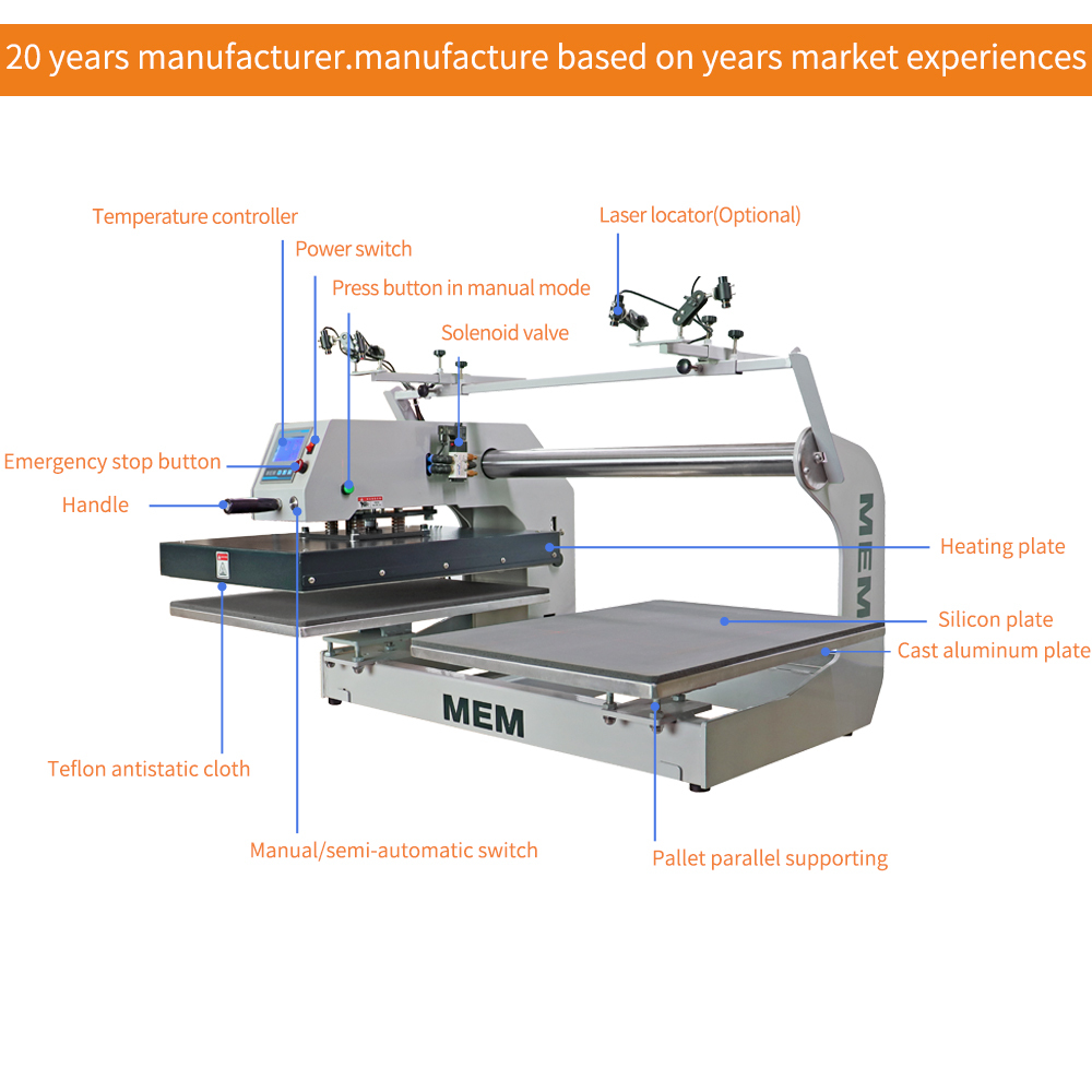 TQ-4050 MEM 16x20" Pneumatic T-shirt Printing Sublimation Heat 3