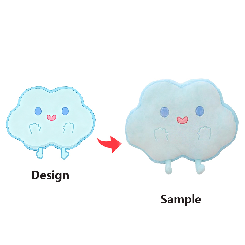 2-in-1 Plush Pillow Cloud Star Heart Blanket