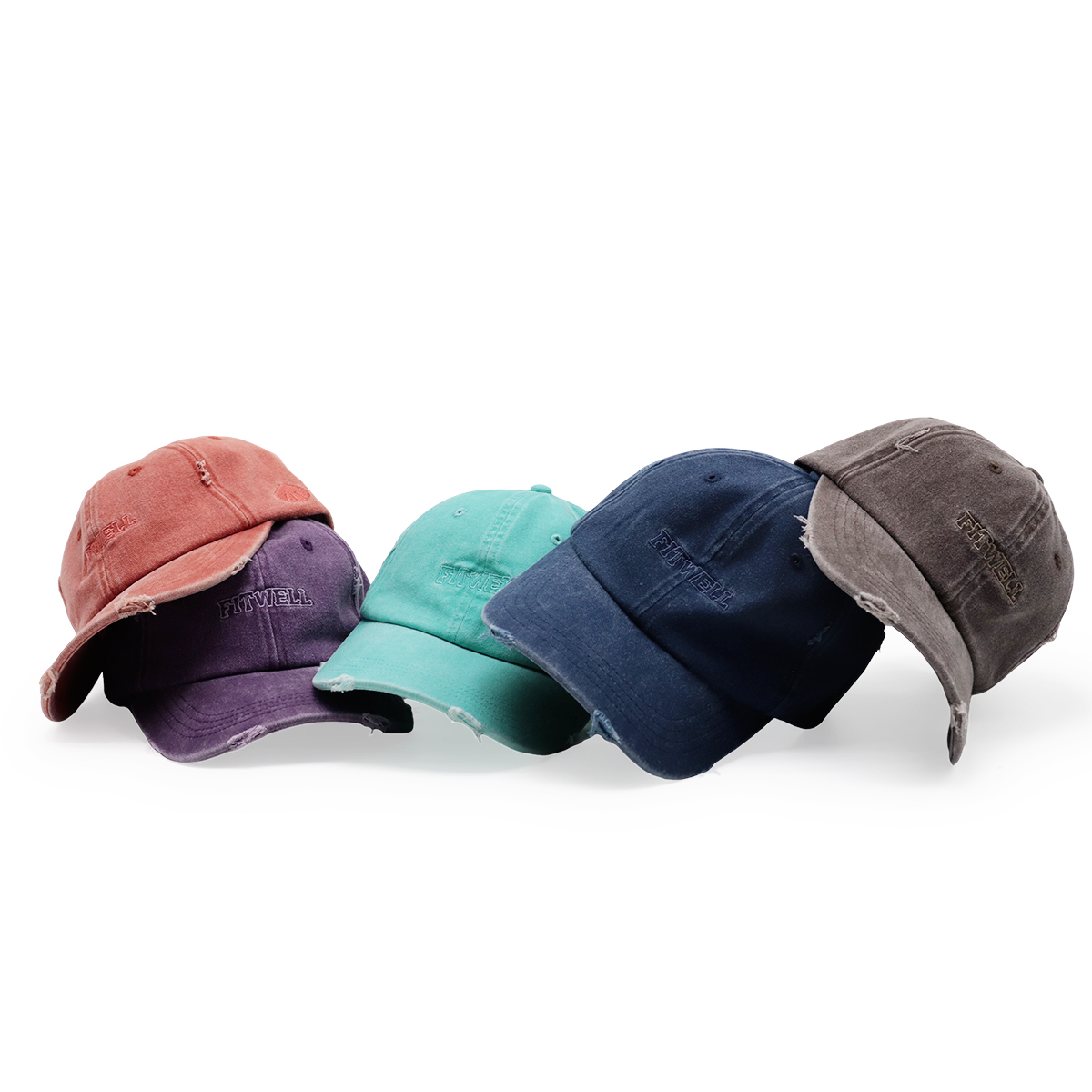 Distressed Washed Embroidered Baseball Cap 2