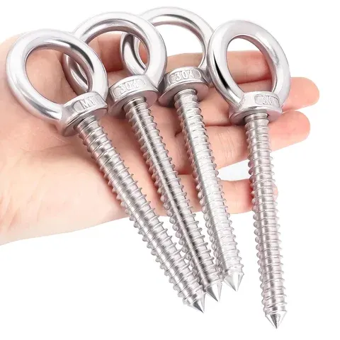 stainless ring screw eye hook