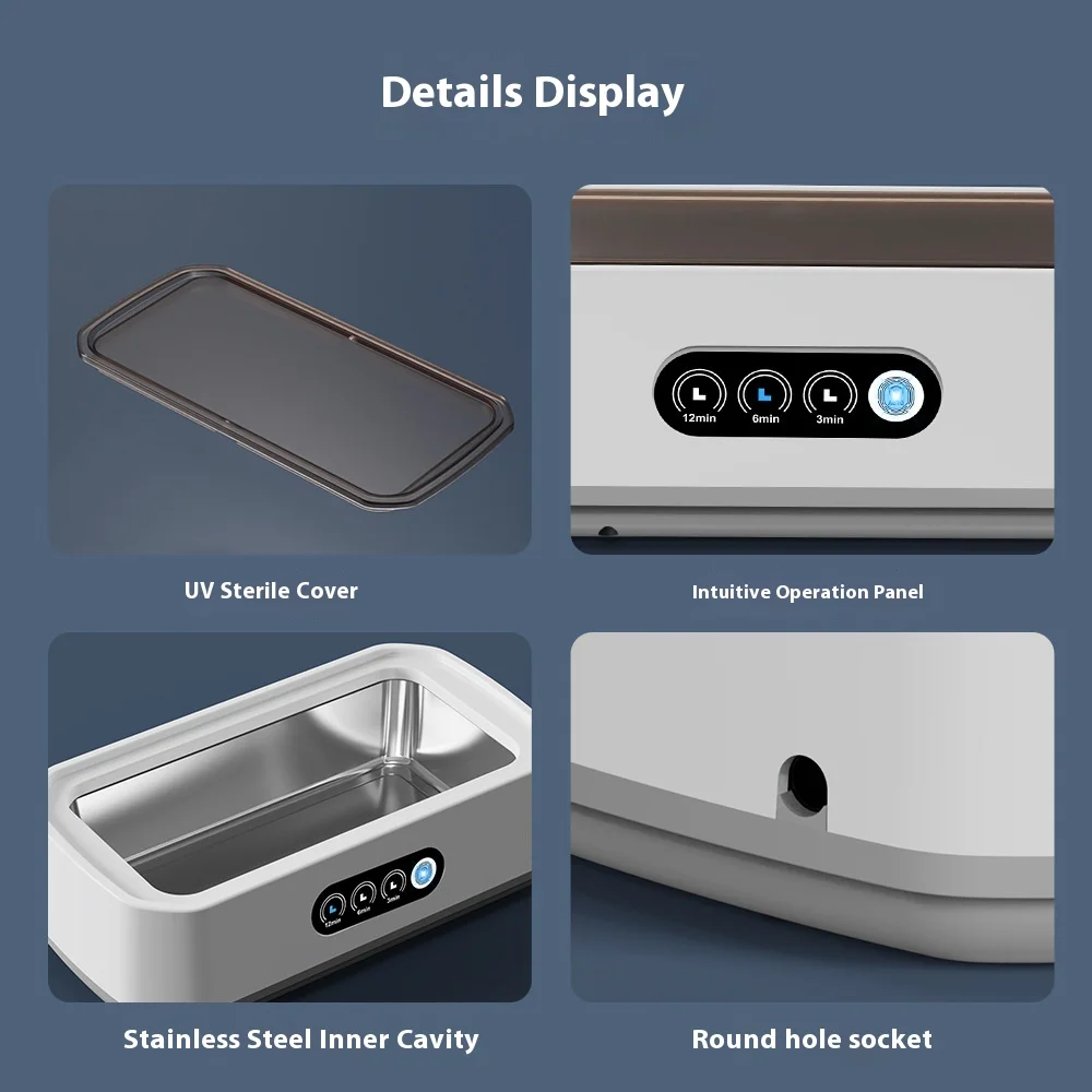 Ultrasonic Eyeglass Cleaner 650ml Portable 4