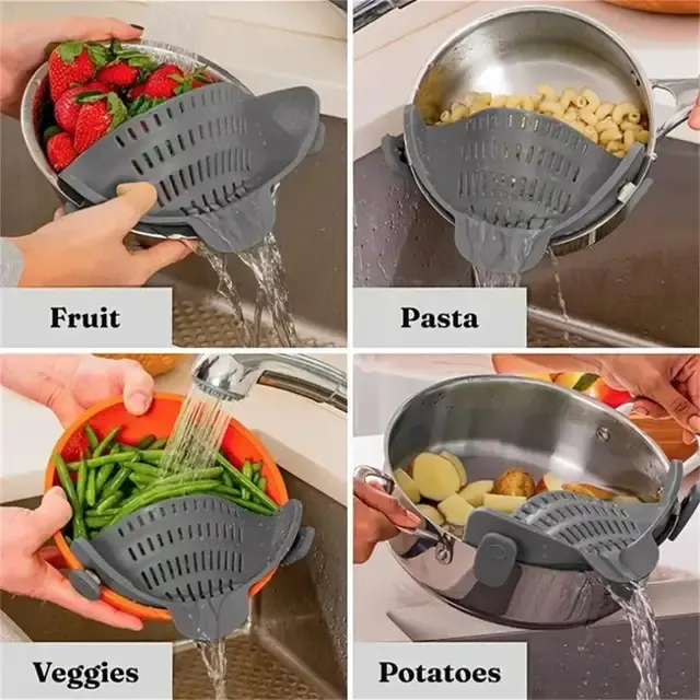 Adjustable Clip-On Pot Strainer for Kitchen 3