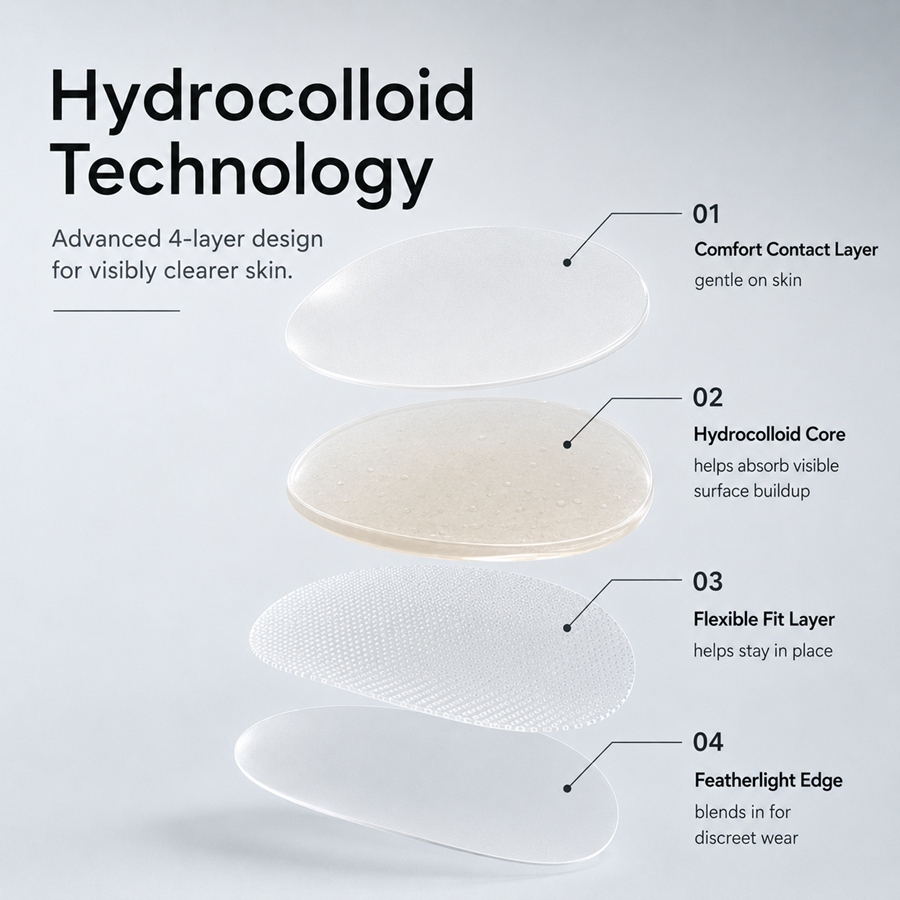 Private Label Hydrocolloid Acne Spot Patches Breathable Thin 3