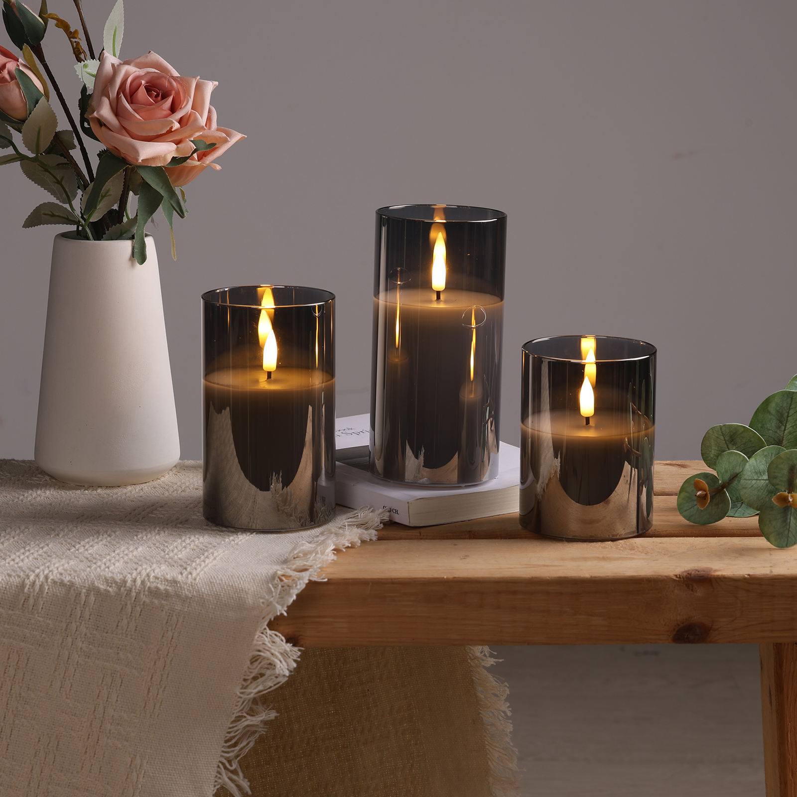 Flameless LED Wax Candle in Glass 4
