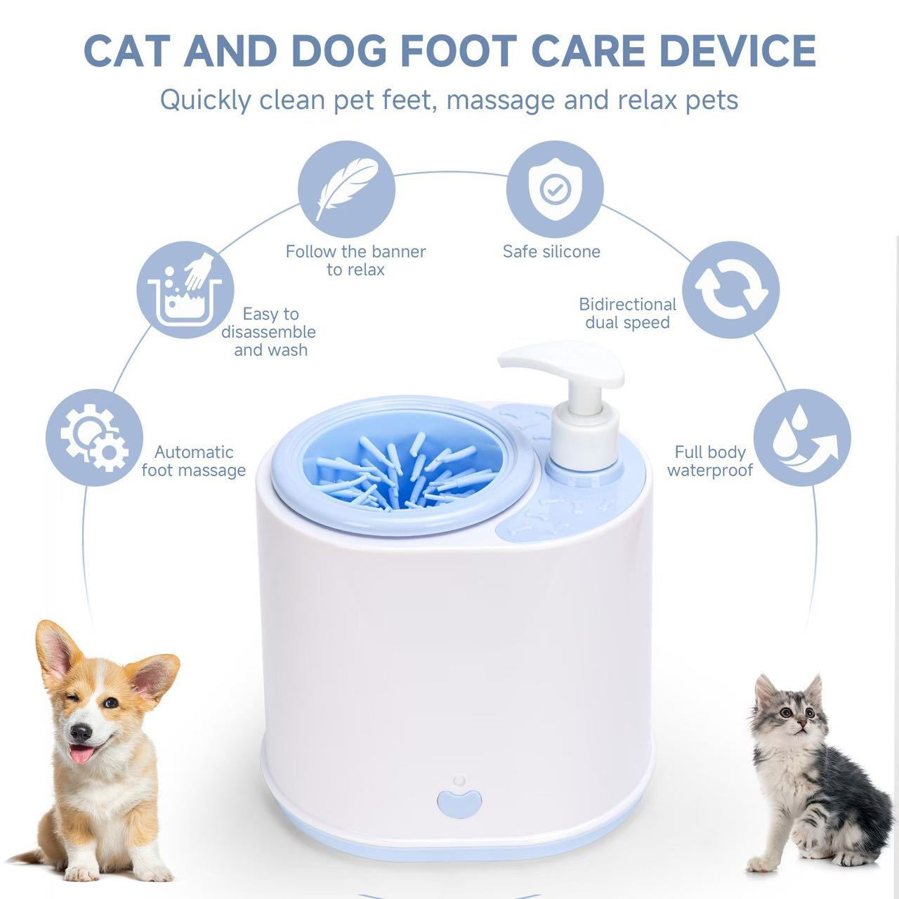Electric Pet Paw Washer Dog Cat Foot Cleaner 4